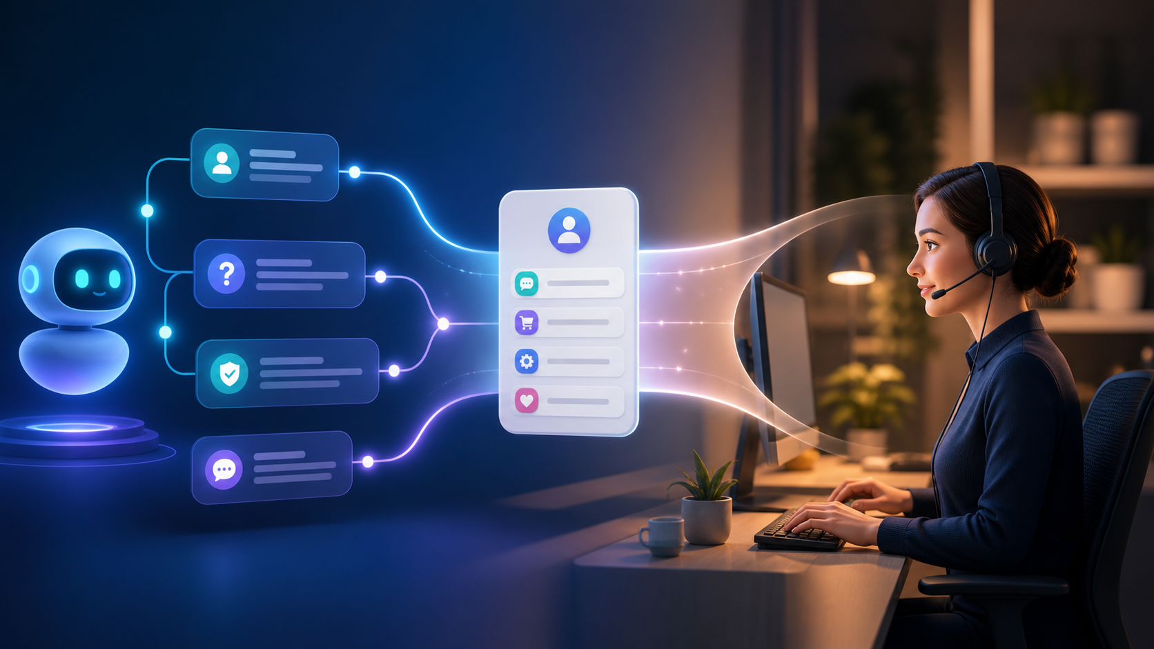 Handoff entre automação e atendimento humano em um fluxo de CRM